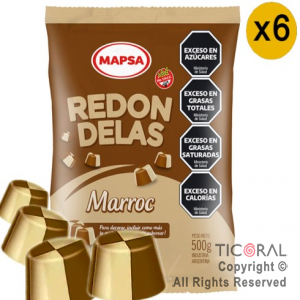 BOMBON REDONDELAS MARROC X 500 GR MAPSA X 6 UNIDADES